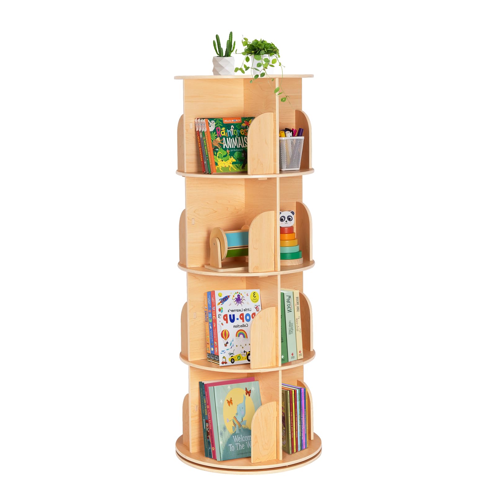 61uZxNmZLrL قفسه کتاب چرخان برای کودکان و بزرگسالان با نمایش ۳۶۰ درجه - تصویر 1